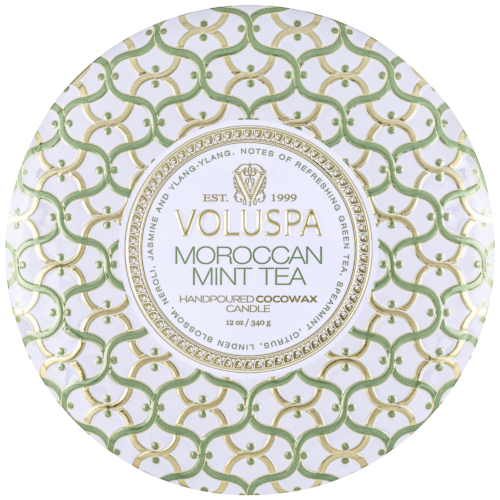 Vela 3 mechas Voluspa collecion maison blanc, Moroccan Mint Tea